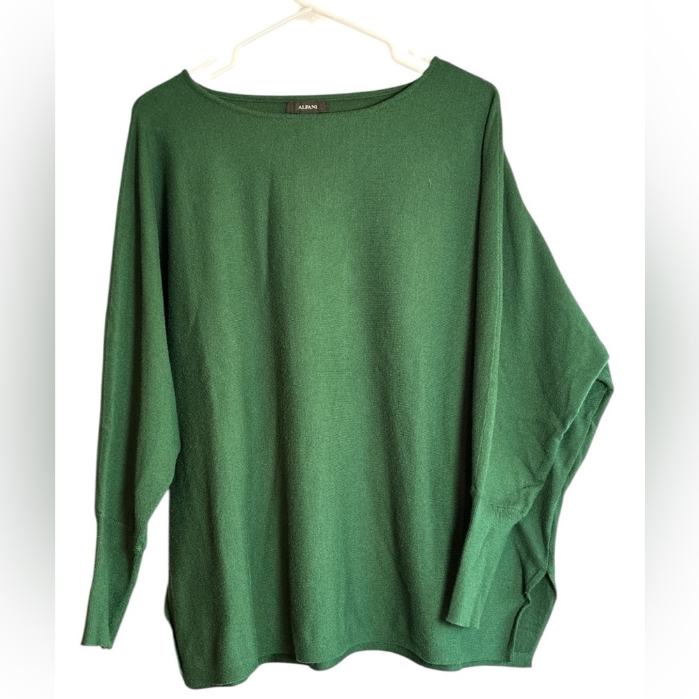 Alfani Green Oversized Dolman Sleeve Sweater Size Small - But fits all sizes
